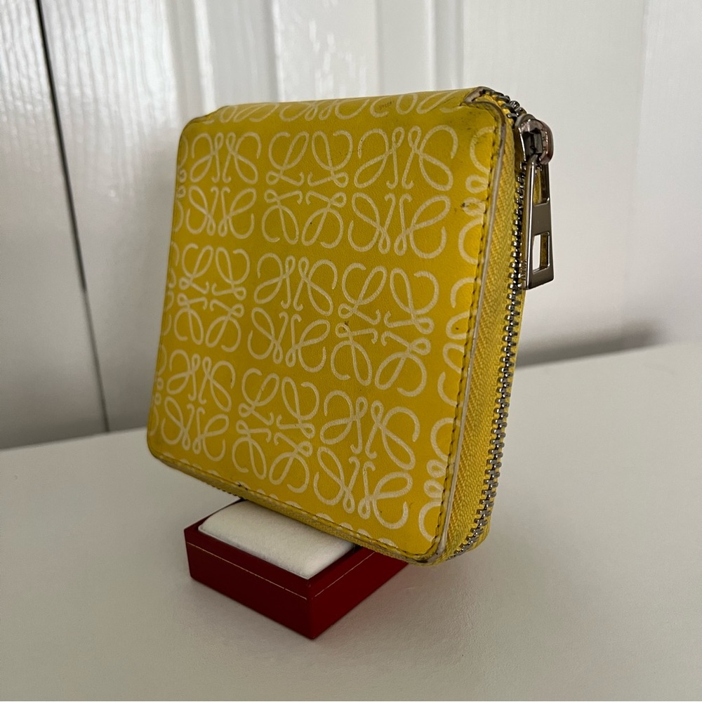 Loewe yellow square zip wallet